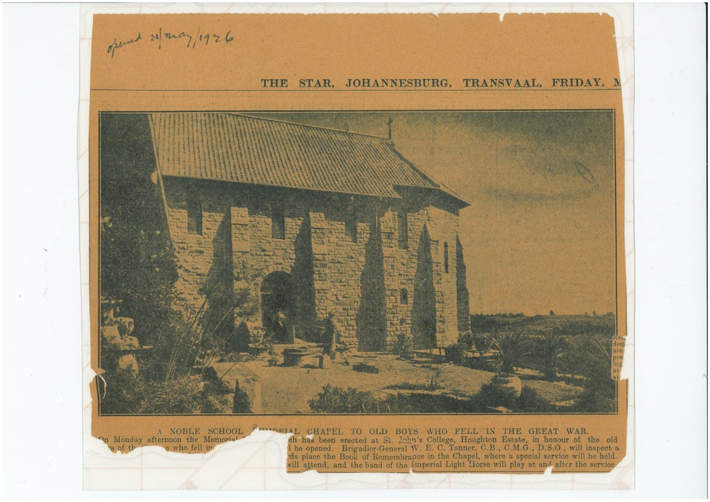 Article from The Star about the building of the chapel
